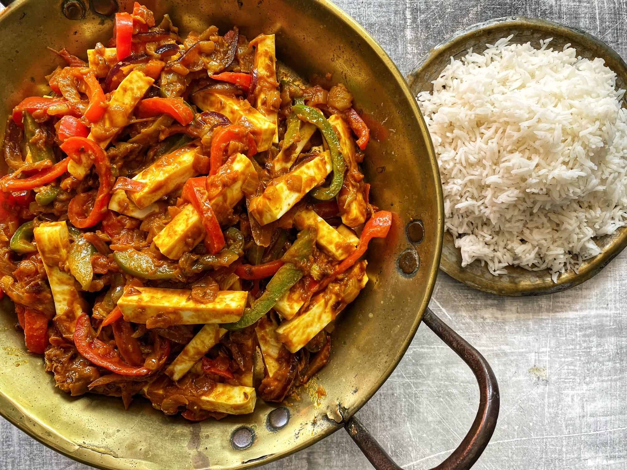Paneer Jalfrezi with basmati rice