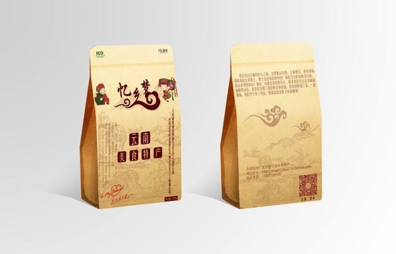 Small Brown Kraft Paper Pouches Aluminum Foil Material For Dried Fruit Nut Packaging