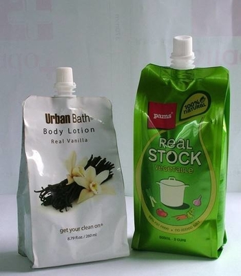Milk Jelly Plastic Stand Up Pouch Bags , Spouted Pouches Packaging Strong Sealing