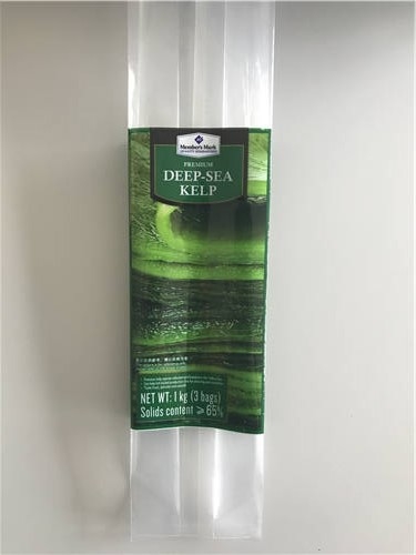 Deep Sea Kelp Food Packing Bags Stand Up Middle Side Seal Pouch With Tear